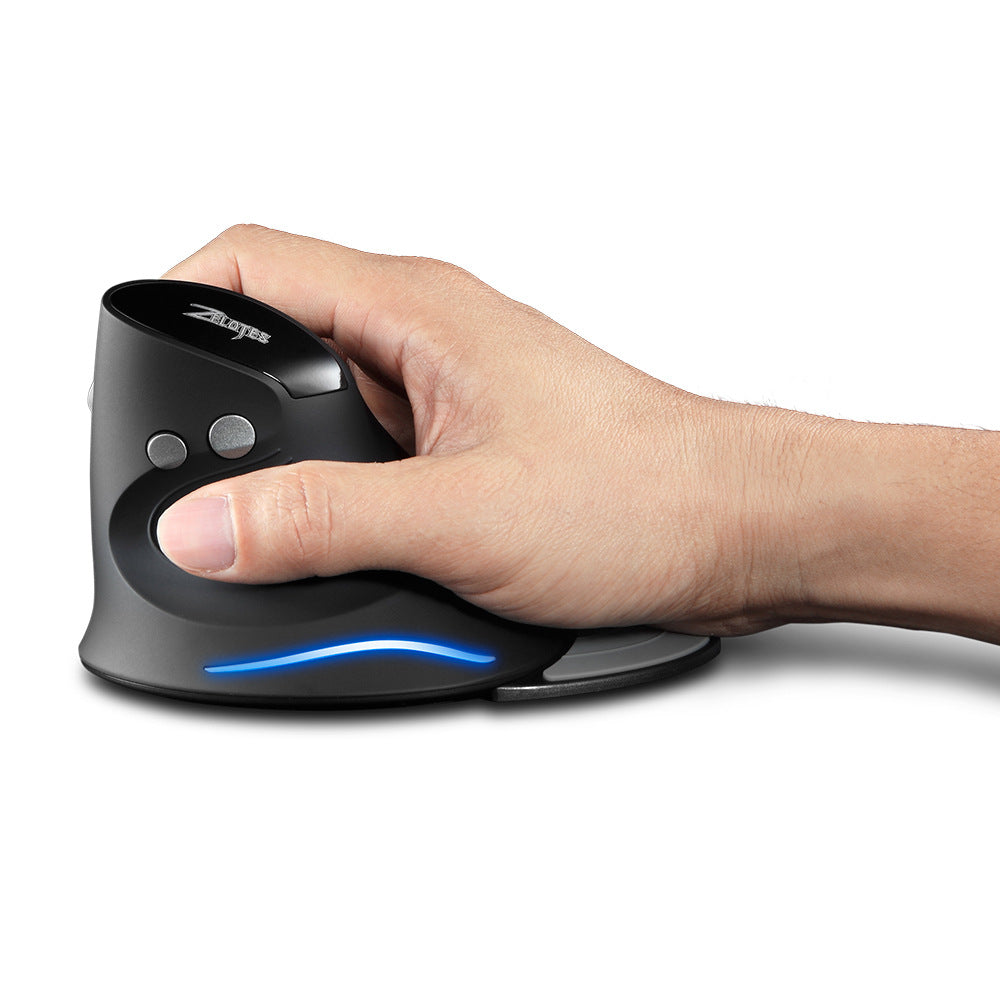 Eprolo Master F17 vertical ergonomic wireless mouse with worm design, ideal for comfortable hand use on laptop or desktop.