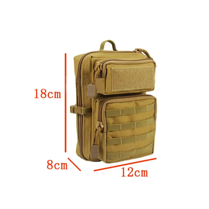 Eprolo multifunction tactical pouch holster with Molle system, waist bag, wallet, and phone case for camping, hiking, and hunting.