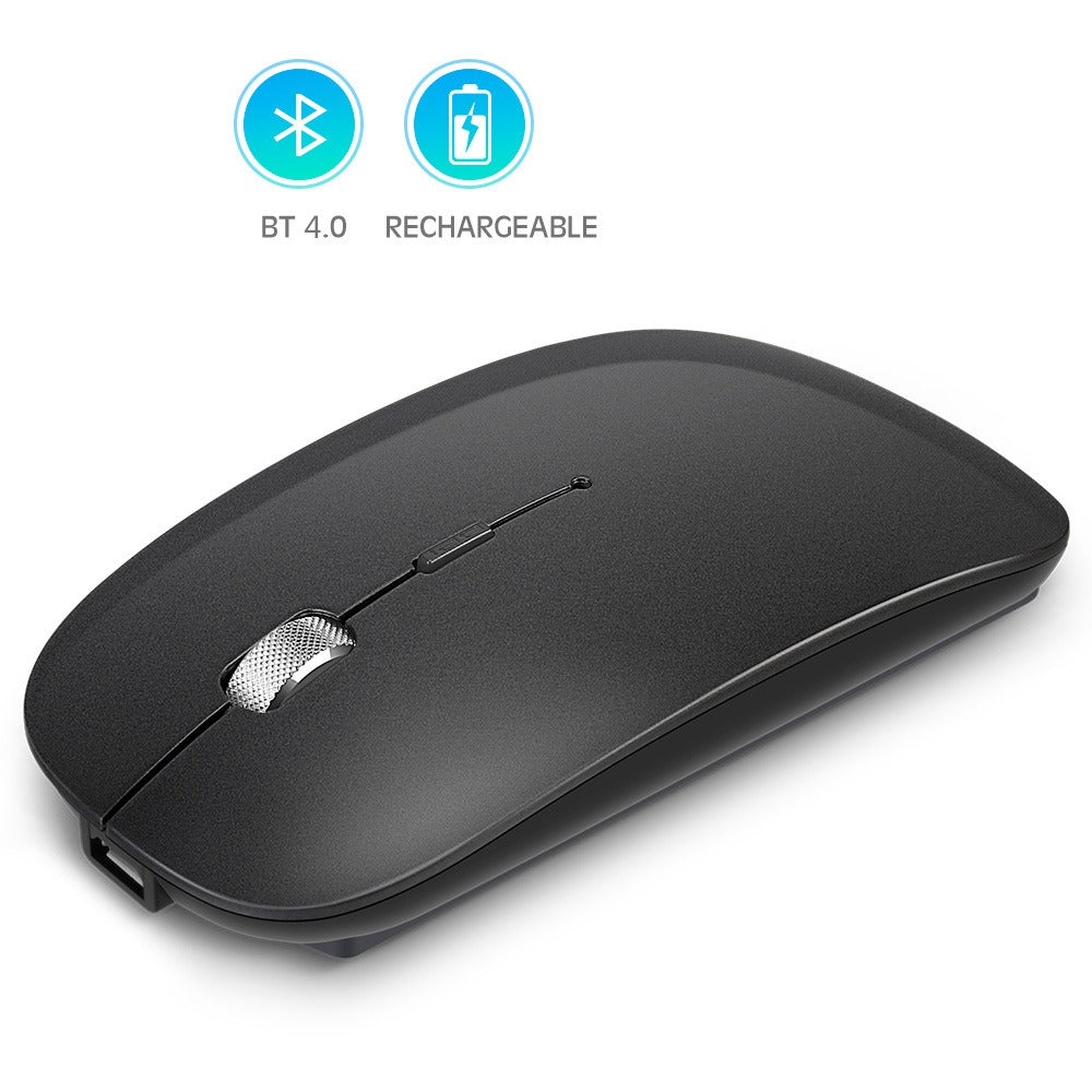 Eprolo rechargeable metal wireless Bluetooth mouse with dual-mode functionality for mobile phones and tablets, sleek design.