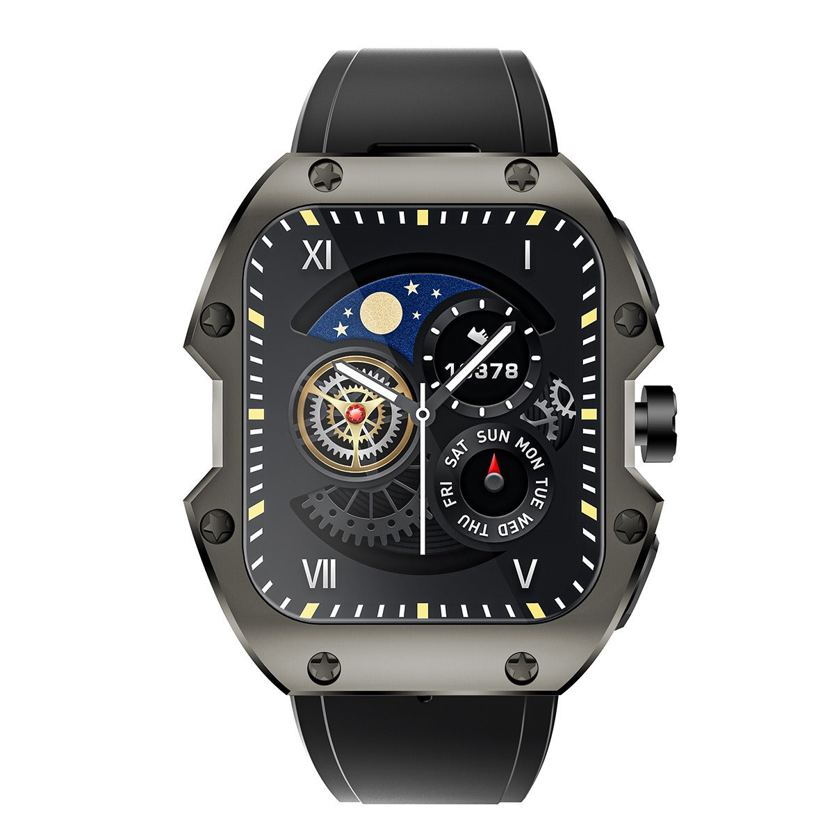 Eprolo rugged sports smartwatch with 1.91-inch display, multi-sport modes, 5ATM water resistance, and 520mAh battery.