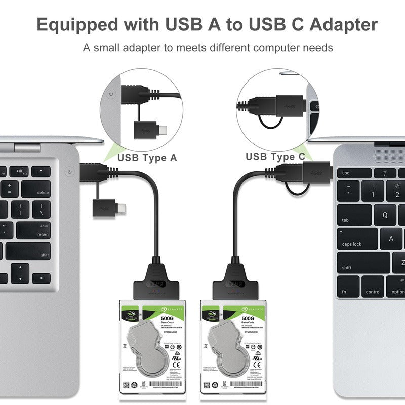 eprolo USB 3.0 2-in-1 hard drive cable for 2.5-inch SSD and optical drives, 20cm data transfer cable for computers