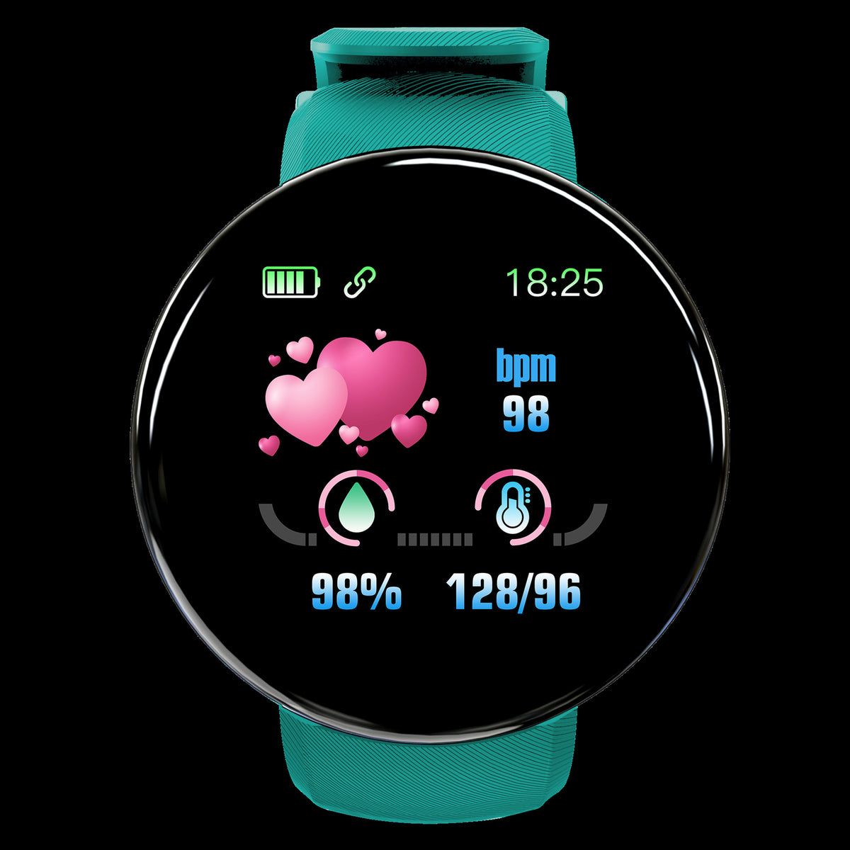 D18 Smart Bracelet Color Round Screen Heart Rate Blood Pressure Sleep Monitoring Pedometer Sports Encyclopedia Star Smart Watch - American Smart