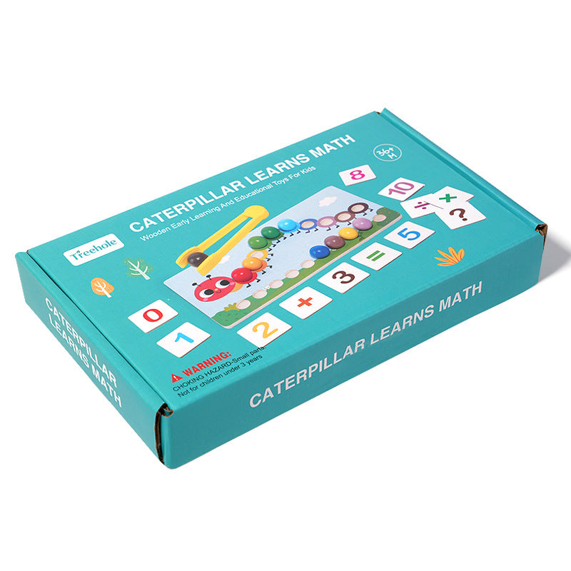 Early education puzzle children caterpillar calculation clip bead color cognition concentration training toy - American Smart