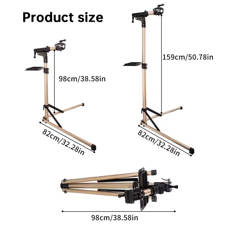 Adjustable Height Pro Exercise Bike Repair Stand: Aluminum, Foldable, Repair Support - American Smart