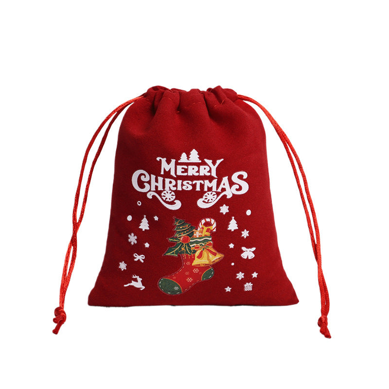 Christmas Gift Velvet/linen Drawstring Bags Bracelet Jewelry Candy Packaging Bags - American Smart