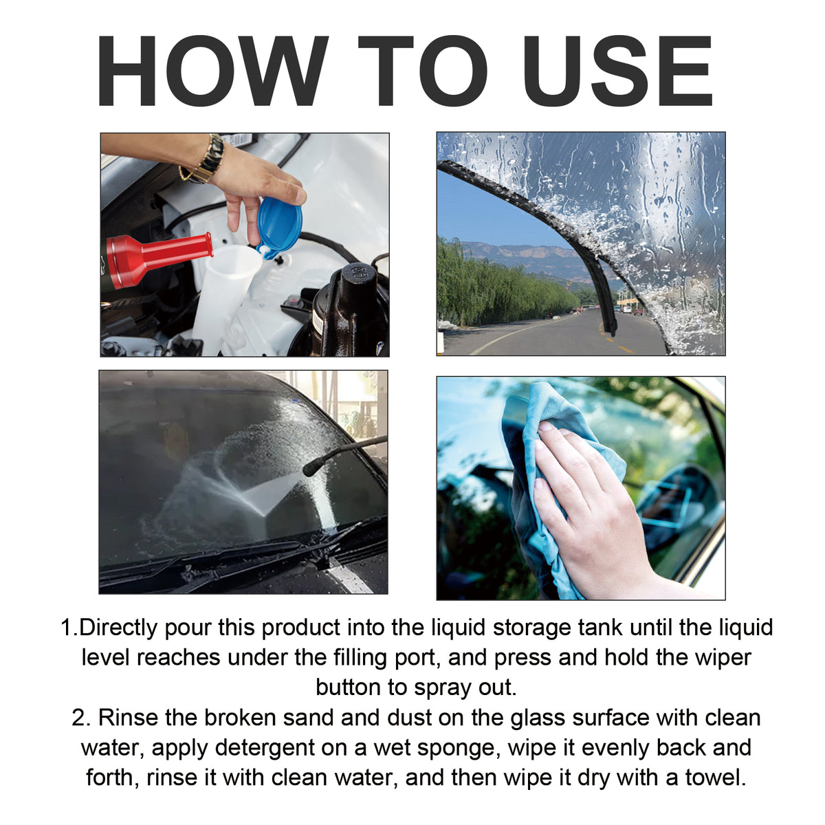 Car Windshield Cleaner, Car Windshield Cleaning Stains Rainproof And Fogging Cleaner - American Smart