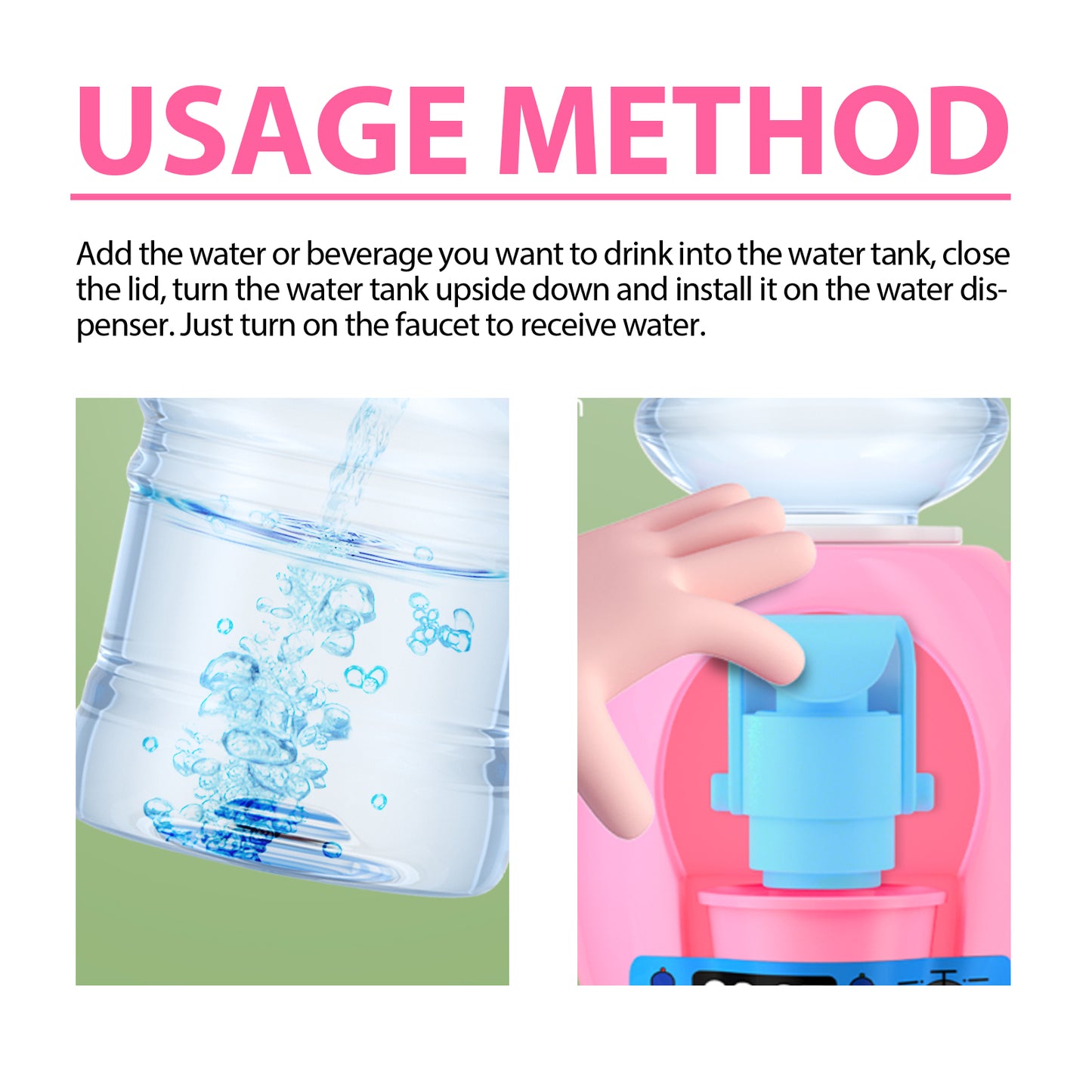 Children's Mini Water Dispenser, Baby Kitchen Toys Mini Fun Every Home Drink Machine Can Water - American Smart