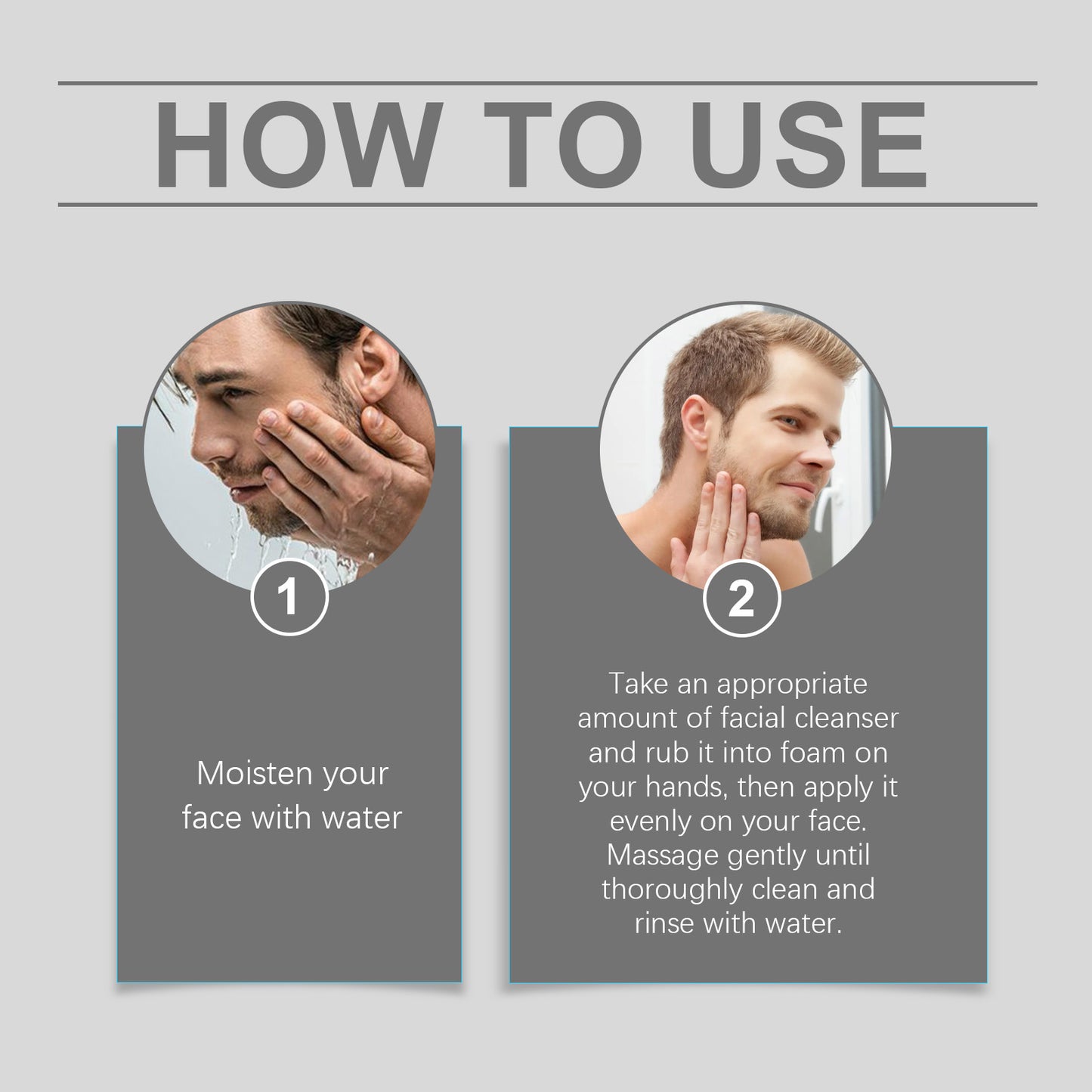East Moon Facial Cleanser For Men, Moisturizing Cleanser Gentle Moisturizing Foam Deep Clean Not Tight - American Smart