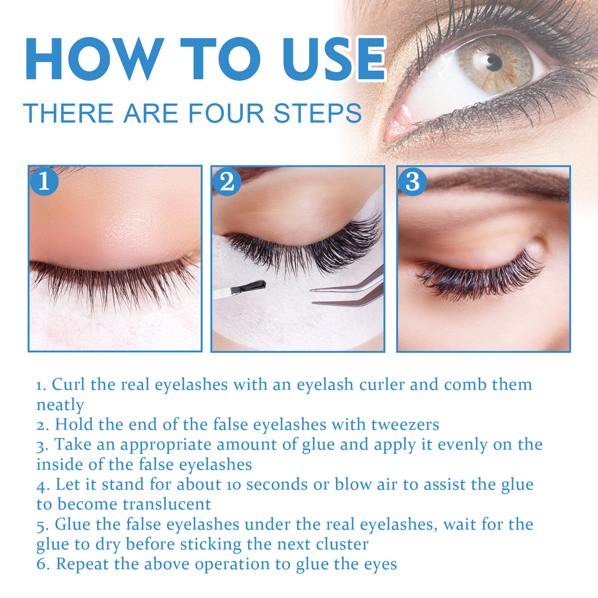 EELHOE False Eyelash Glue, Lightweight Self-Adhesive False Eyelash Glue Gentle And Non-Irritating - American Smart
