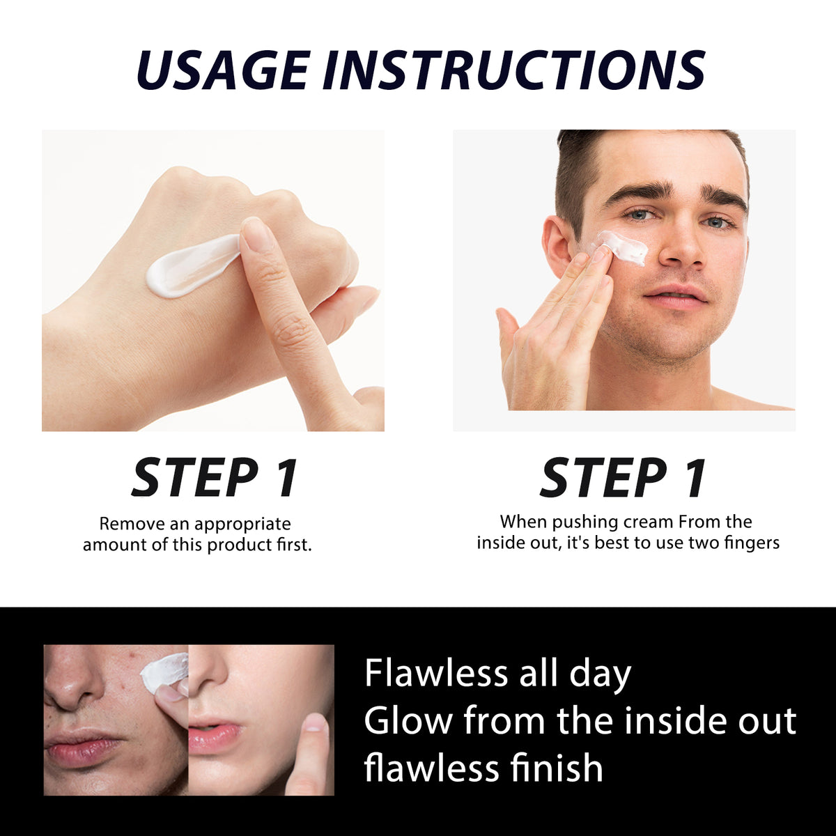EELHOE Men's Light Cream, Refreshing Non-Greasy Concealer Blot BrighTening Skin Tone Invisible Pore Lazy Cream - American Smart