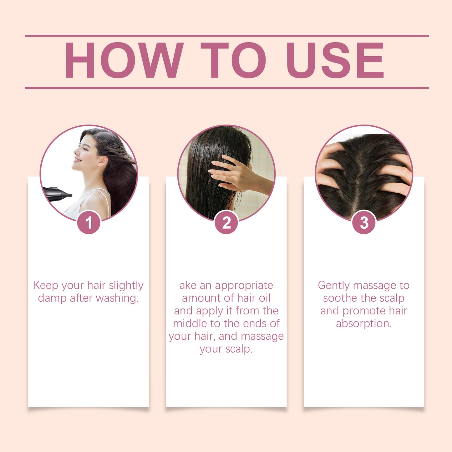 eprolo Hoegoa Hair Care Essential Oil nourishing smooth hair, adds natural shine, reduces frizz, and improves fluffy, frizzy hair.