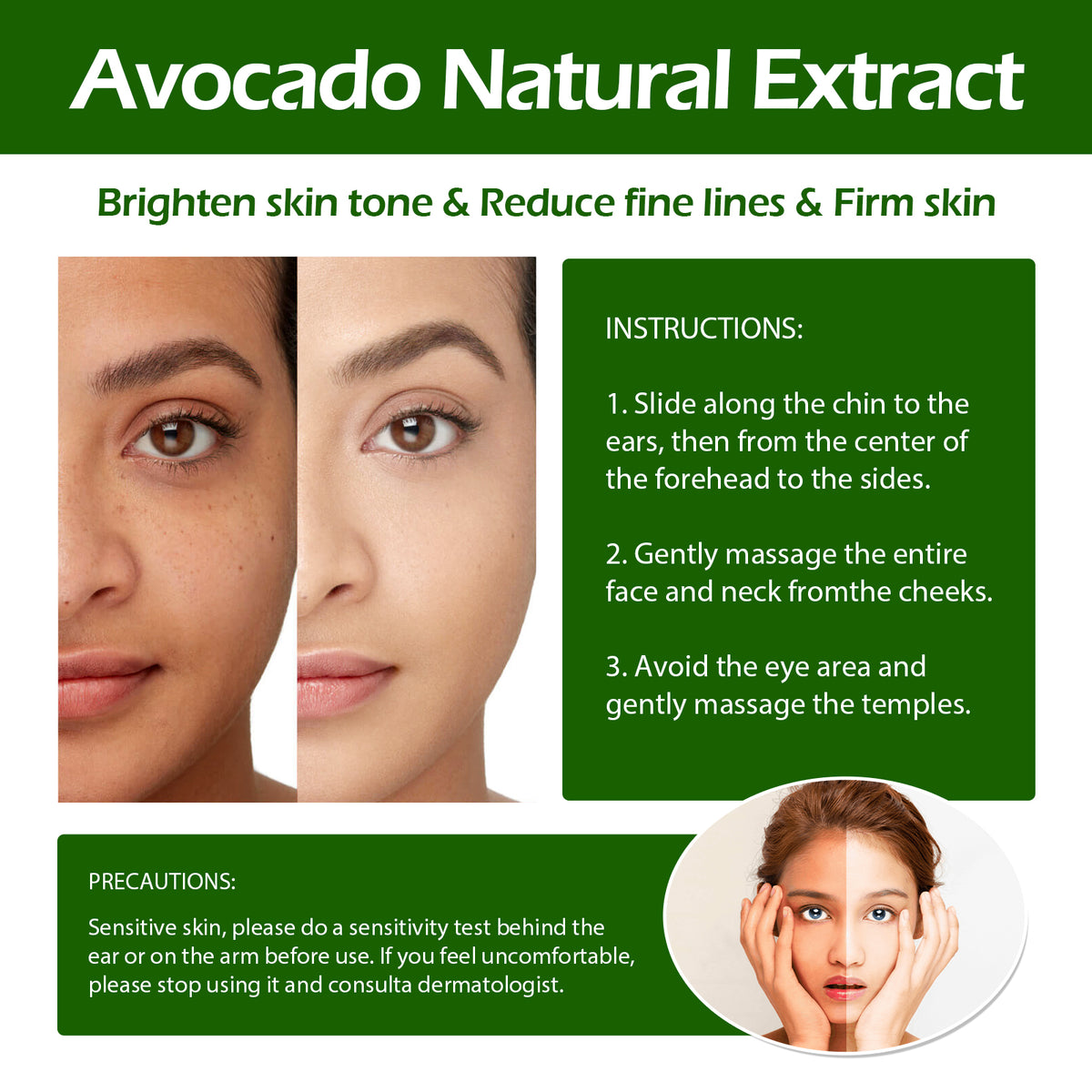 eprolo Jaysuing Avocado Serum with brightening, moisturizing, and fine line lightening facial skincare in a sleek bottle