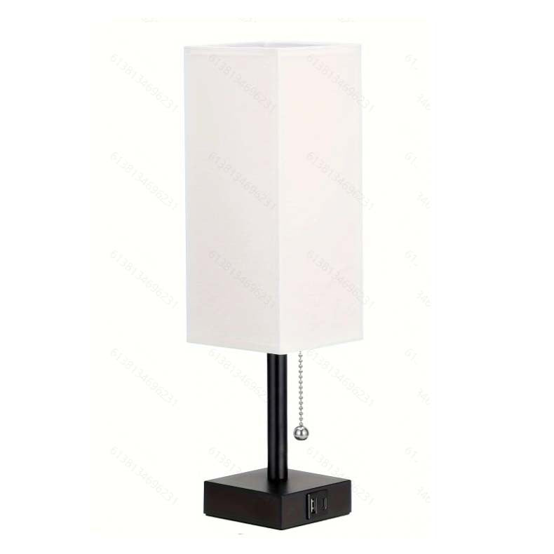 Eprolo linen 90-degree square desk lamp with zipper switch, three color temperature options, USB charging port, and adjustable lighting