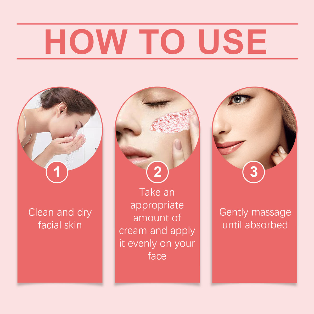 eprolo OUHOE Rose Hip Anti-Wrinkle Cream with jar and cream texture, emphasizing moisturizing, brightening, and firming skincare benefits