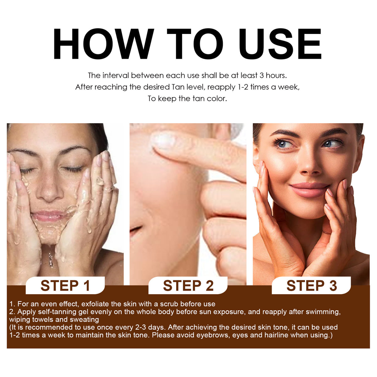 Eprolo OUHOE soft brown summer seaside tanning cream with moisturizing formula for dark tanning skin