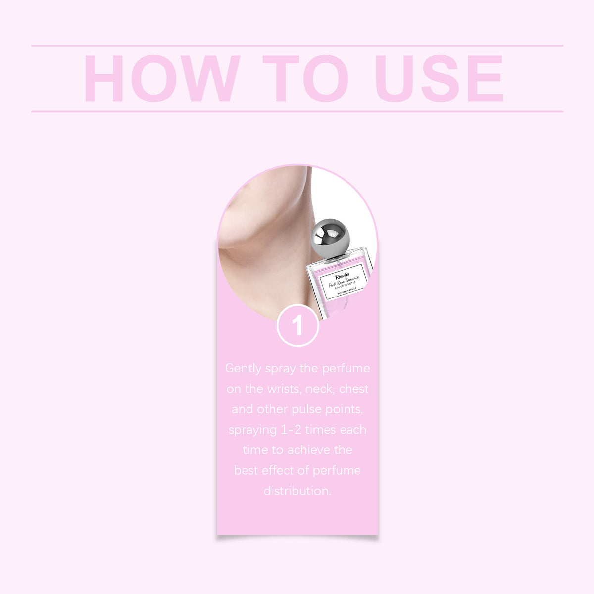 Pink Rose Charm Perfume by eprolo featuring a sleek bottle of Roxelis Pink Rose fragrance with floral and pheromone notes