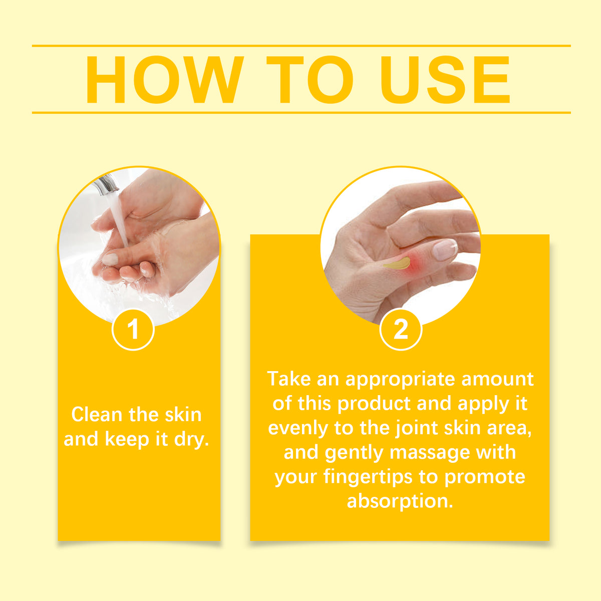 Wiyun Body Joint Repair Cream by eprolo, showing the cream container and a person applying it to wrist and knee skin.