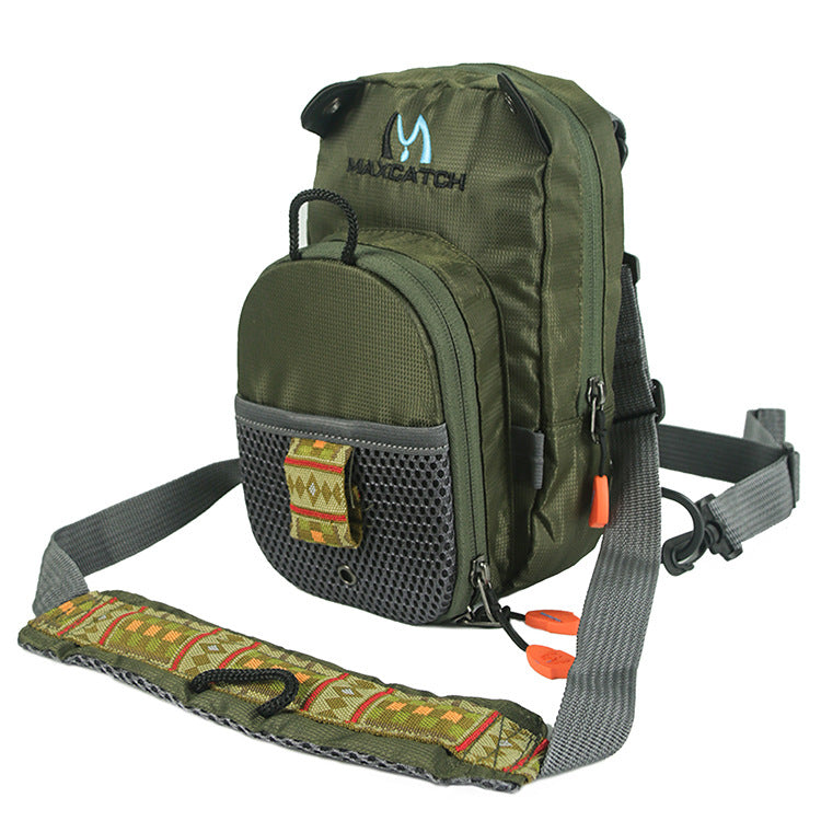 Eprolo multi-functional fly fishing tackle bag with multiple pockets, unisex chest and shoulder pack for outdoor fishing.