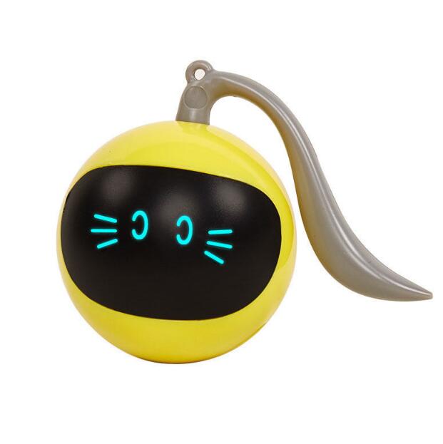 Eprolo Fofos Two Lucky Raccoon Magic Ball cat toy with LED light, automatic, electric, and interactive for entertaining cats.