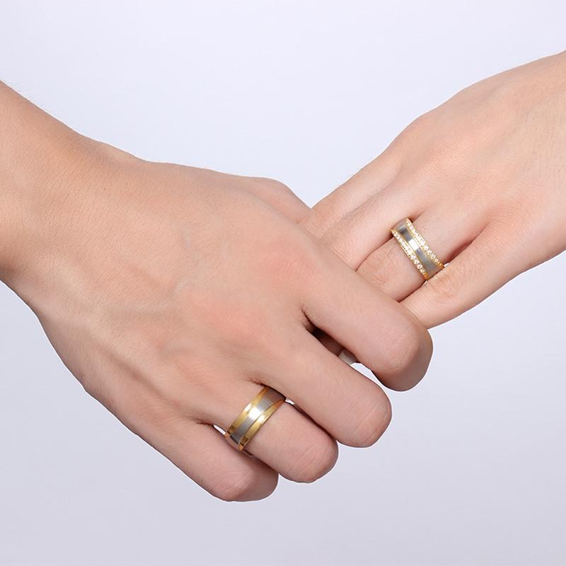Vnox wedding rings for women and men, featuring a promise and lover design, suitable for Valentine's Day gift, by eprolo.