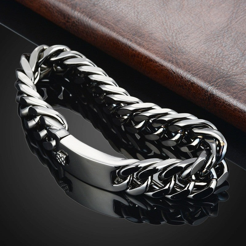Elegant men's 18K gold plated alloy double buckle bracelet by eprolo, featuring a stylish and polished design.