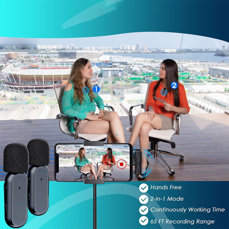 eprolo K61 wireless lavalier microphone with charging chamber, ideal for TikTok live, video recording, and noise reduction.