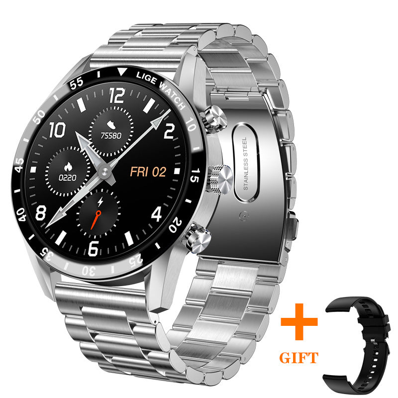 eprolo Bluetooth smart watch with pedometer, multifunctional features, and waterproof design for men.
