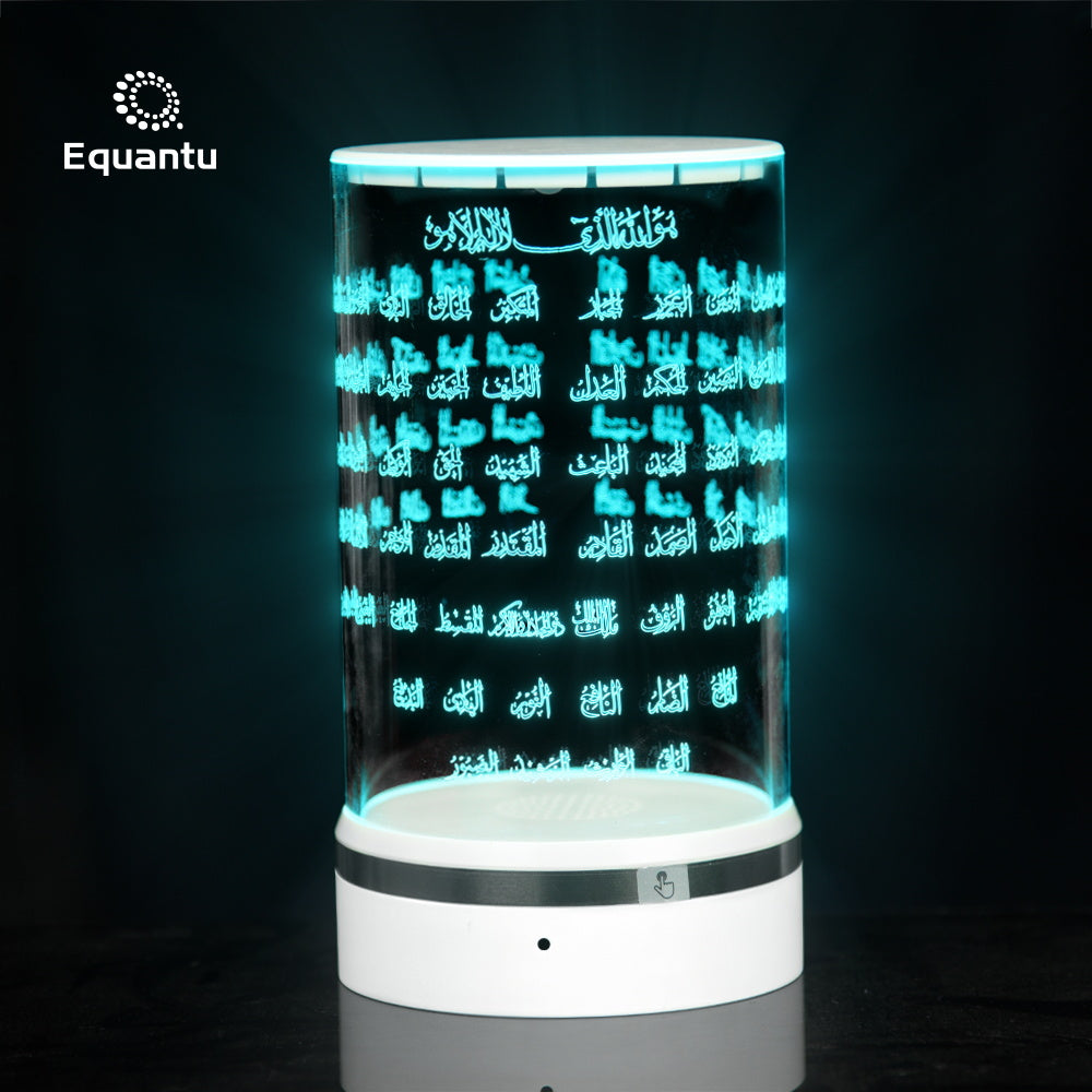 Eprolo smart portable small desk lamp with color remote control and acrylic touch cylinder night light on a desk.