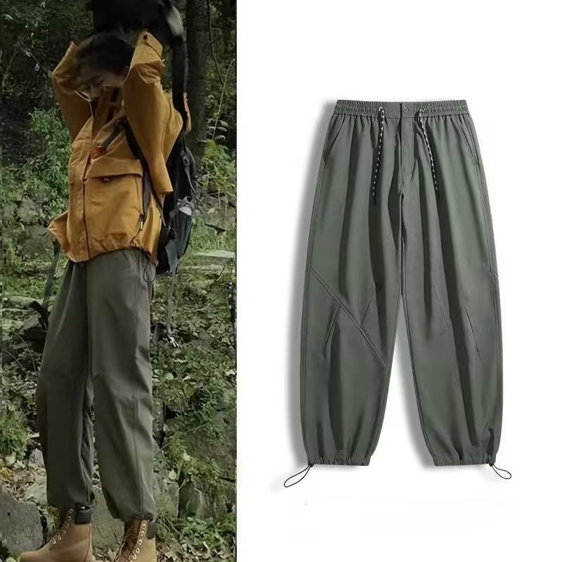 Casual Cargo Pants for Women and Men, Drawstring Waist - American Smart