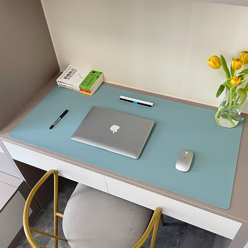 Large eprolo PU leather waterproof office desk protector mat with mouse pad and keyboard space, 60x30mm, ideal for gaming and work.