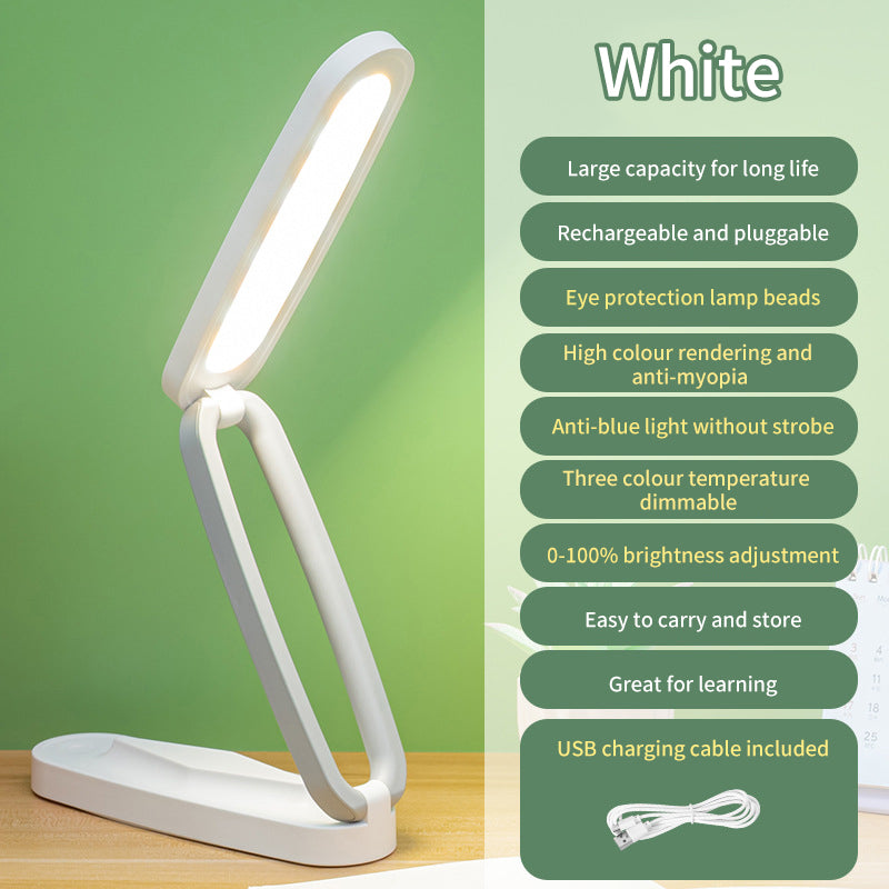 Eprolo folding USB rechargeable LED desk lamp with touch control, ideal for reading and studying, suitable for children and students