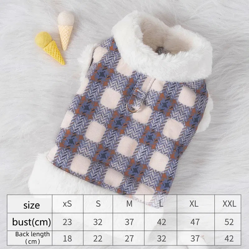 Eprolo plush teddy bear dog vest, small pet clothing with warm, soft fabric and adjustable pull-on design for dogs and cats.