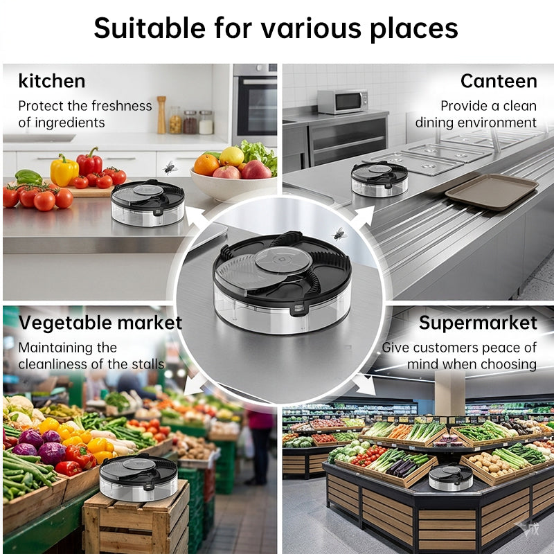 Eprolo 2025 automatic fly trap for home kitchen with removable insect pest catcher and sleek design to attract and trap flies.