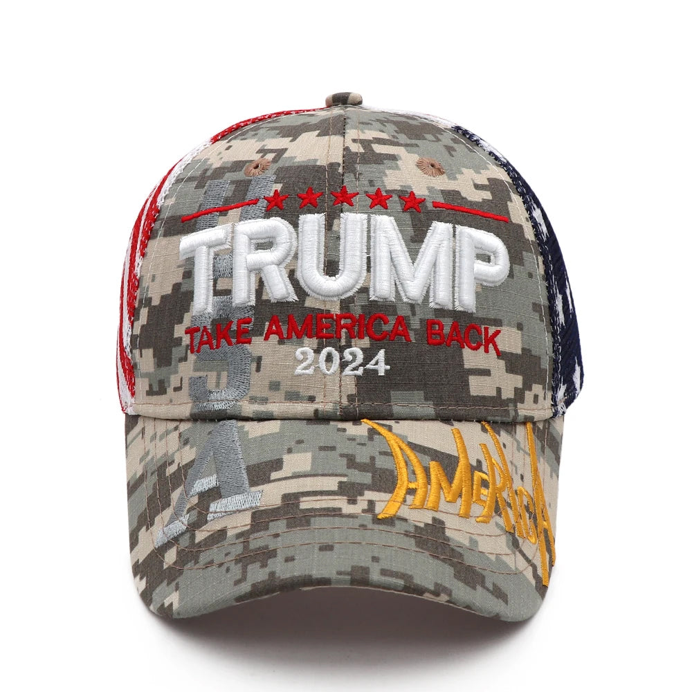 American advertising hats men's and women's baseball caps cotton embroidered hats Trump hats - American Smart