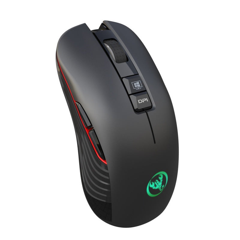 eprolo rechargeable wireless gaming mouse with 3600dpi, adjustable colorful lights, 7D design, and light turn-off feature.