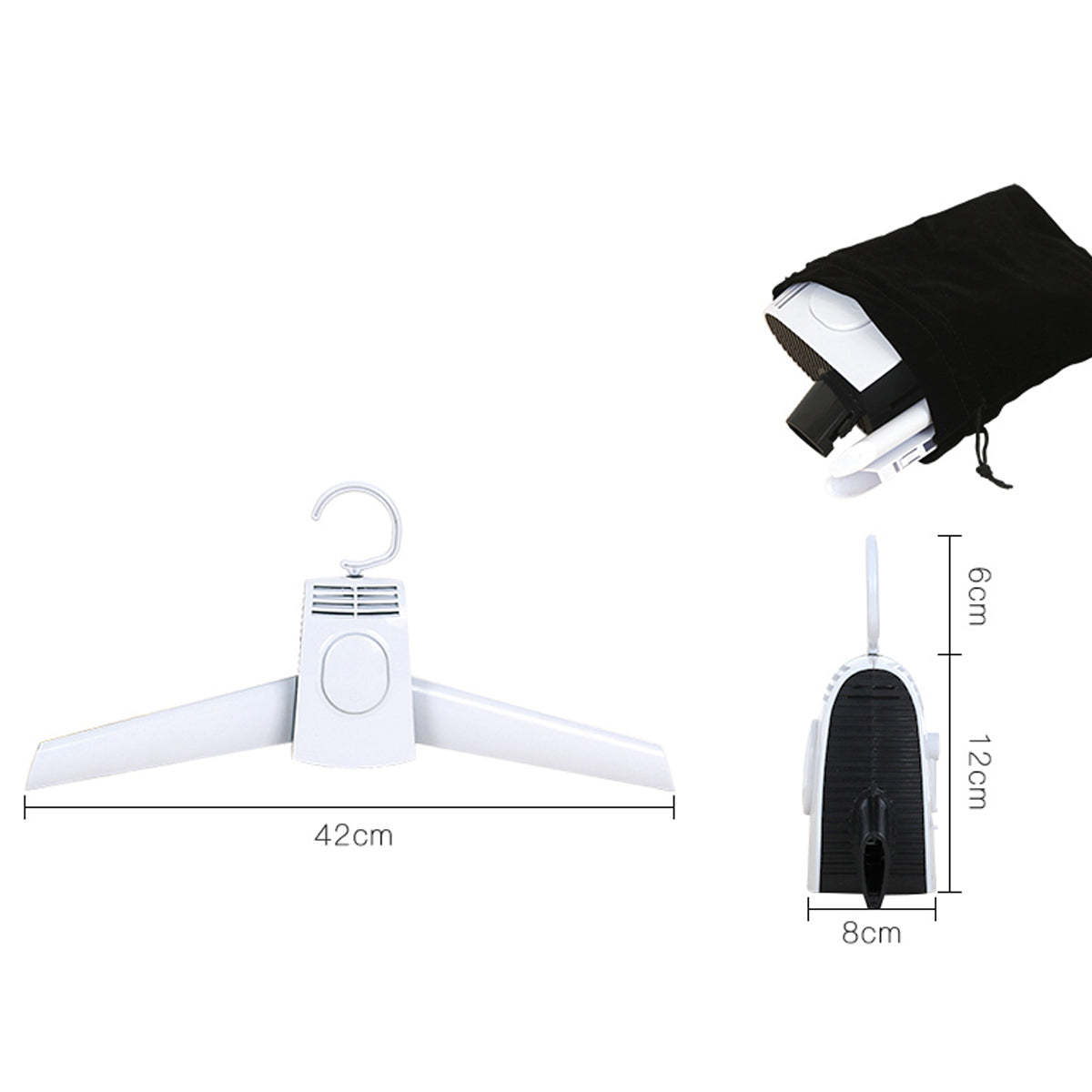 Foldable 220V electric laundry clothes dryer rack by eprolo, with smart shoe and coat hanger for travel and drying clothes.