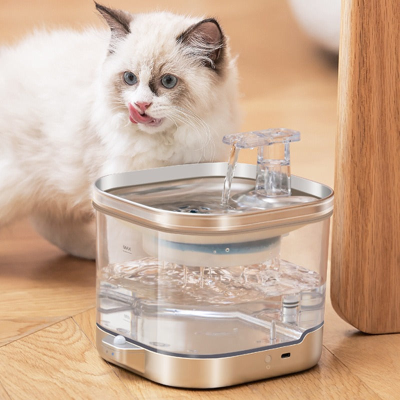 Wireless smart pet water dispenser by eprolo with automatic cycle charging and water pump for convenient pet hydration.