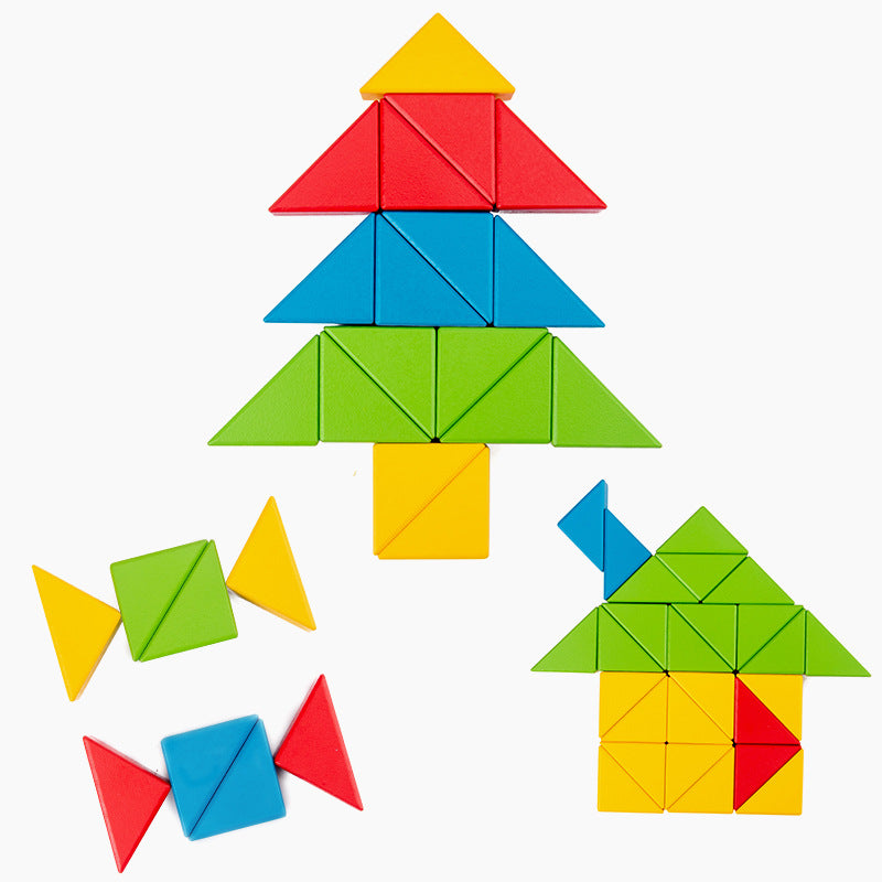Children's puzzle, parent-child interaction, focus training, creative intelligence, triangle puzzle, building blocks, logical thinking toys - American Smart