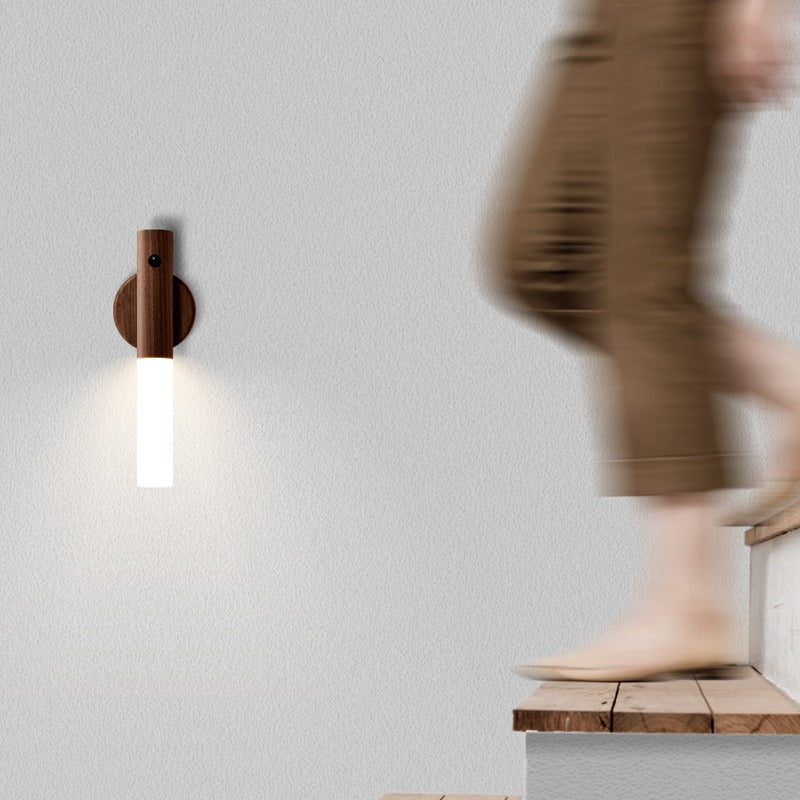 eprolo intelligent human body sensor wooden table lamp with USB rechargeable night light for bedroom and corridor lighting