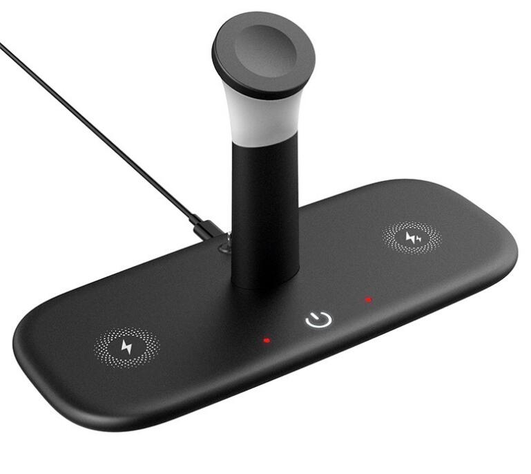 eprolo 15W Qi fast wireless charger for iPhone, Apple Watch, AirPods Pro, with light lamp charging dock station and multiple device support