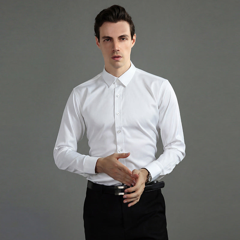 Crisp Stretchable Non-Iron Men's Long Sleeve Shirt - American Smart
