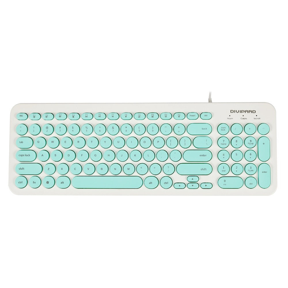 D520 Silent Wired Esports Keyboard USB Ultra Thin 104 Key Business Office Retro Punk Computer Gaming Keyboard - American Smart