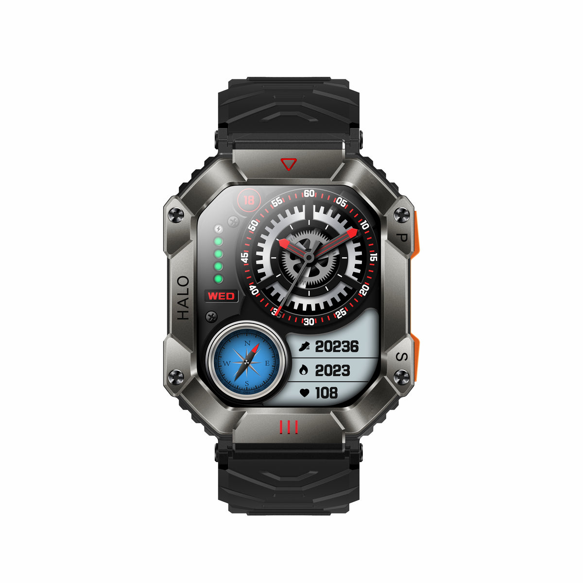 Eprolo KR80 Bluetooth smart watch with compass, heart rate, blood pressure, and blood oxygen monitoring, display screen and fitness tracking