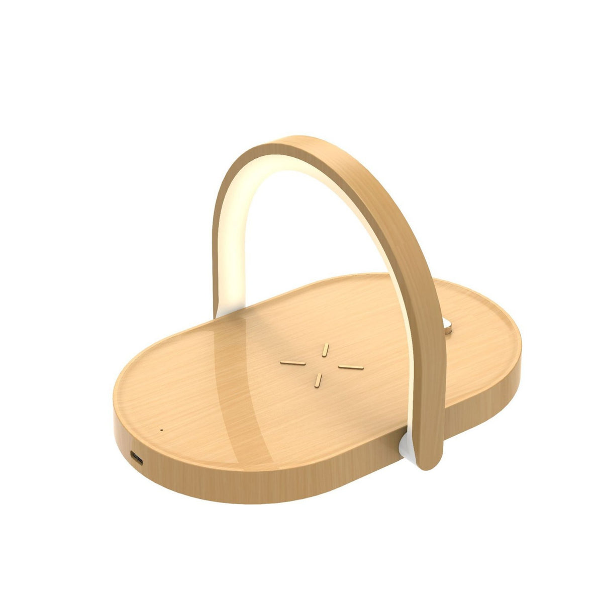 Eprolo 15W wireless phone charger with bedside lamp, night light, and multi-function wireless charging station on a bedside table