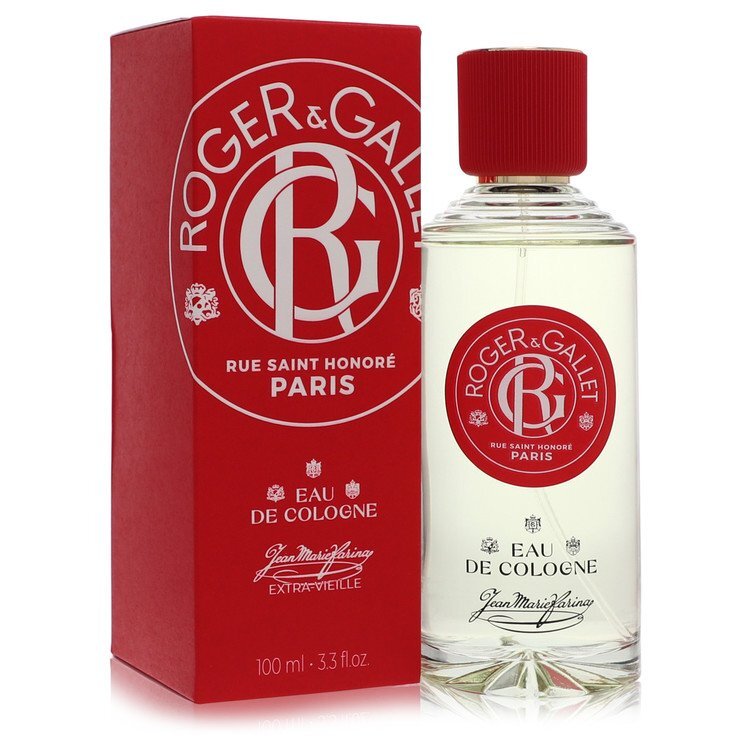 Roger & Gallet Jean Marie Farina Extra Vielle Eau De Cologne spray for men, 3.3 oz, featuring a classic unisex fragrance bottle.