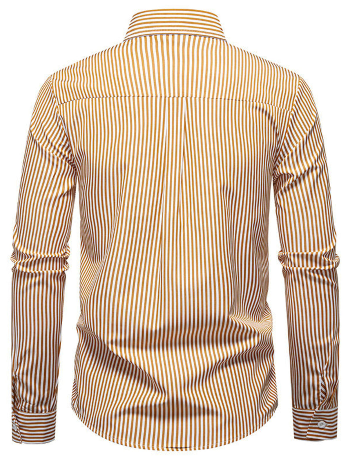 Men's long sleeve woven shirt with blue and white striped pattern, stylish casual top by Trendsi