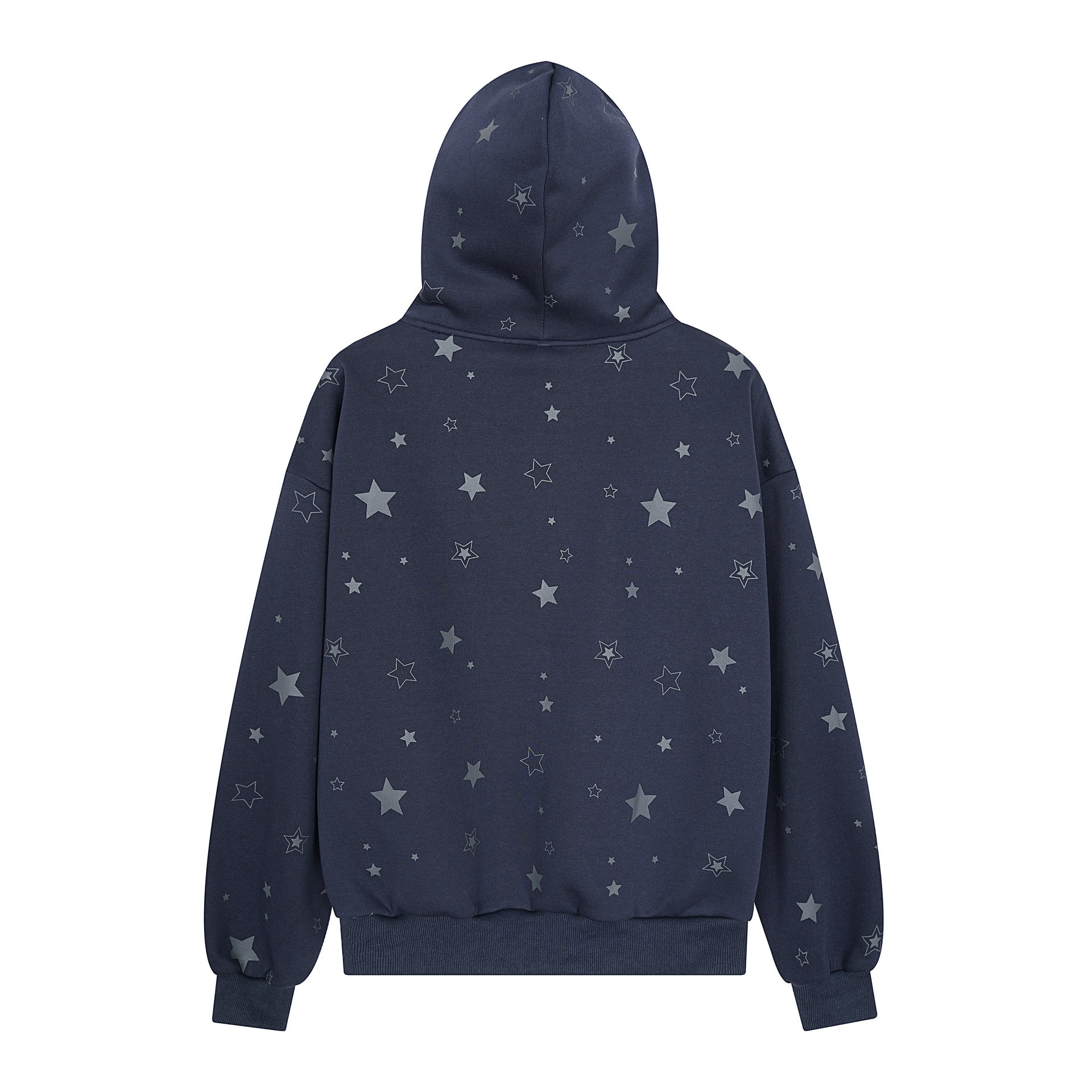 Star letter printed fleece hooded sweatshirt - American Smart
