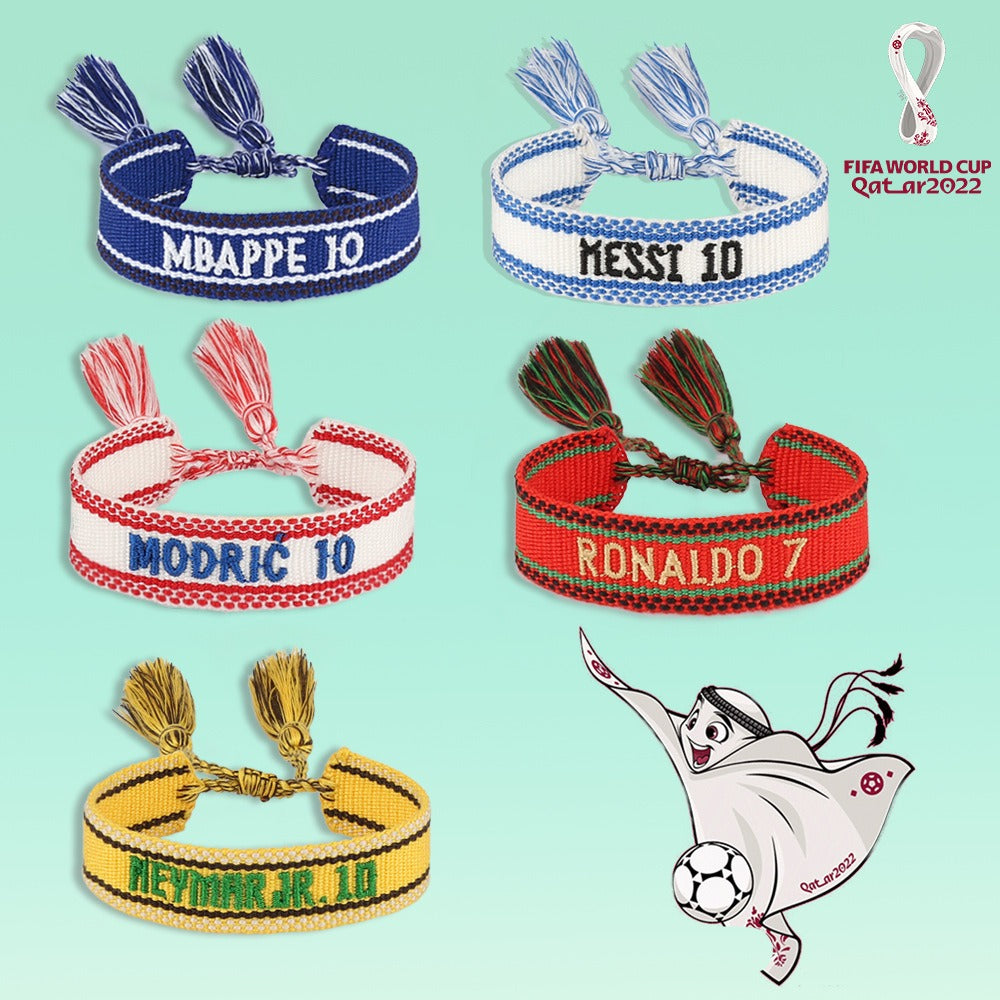 Football World Cup braided bracelet European and American star cheerleaders fans hand rope hand braided tassel bracelet
