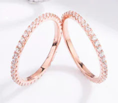 Single Row Diamond Ring in S925 Sterling Silver