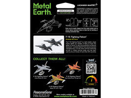 Steel model kit of Lockheed Martin F-16 Fighting Falcon aircraft for Ukrainian Air Force by Metal Earth, assembled and detailed.